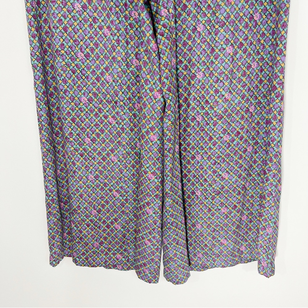 Anthropologie Floreat Wide Leg Floral Geometric Printed Lounge Pants Size Small - Picture 4 of 9